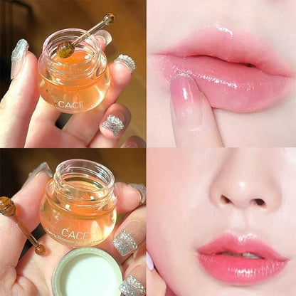 CACE Cherry Blossom Honey Lip Balm — Deeply Hydrating and Plumping, Water-Rich Glossy Finish, Non-Sticky, Long-Lasting Moisture