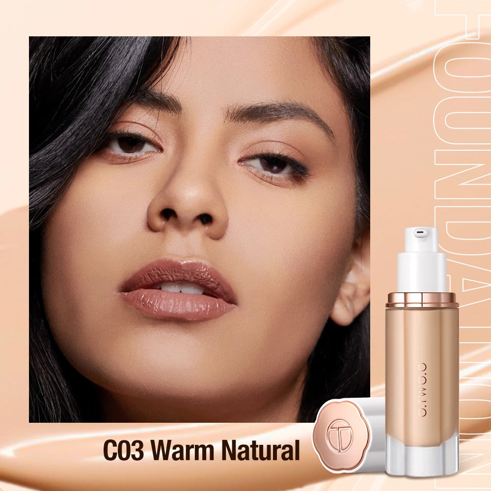Liquid Foundation Cream 30ml Full Coverage Makeup Base SPF30 Waterproof Long Lasting Concealer Smooth Matte Finish