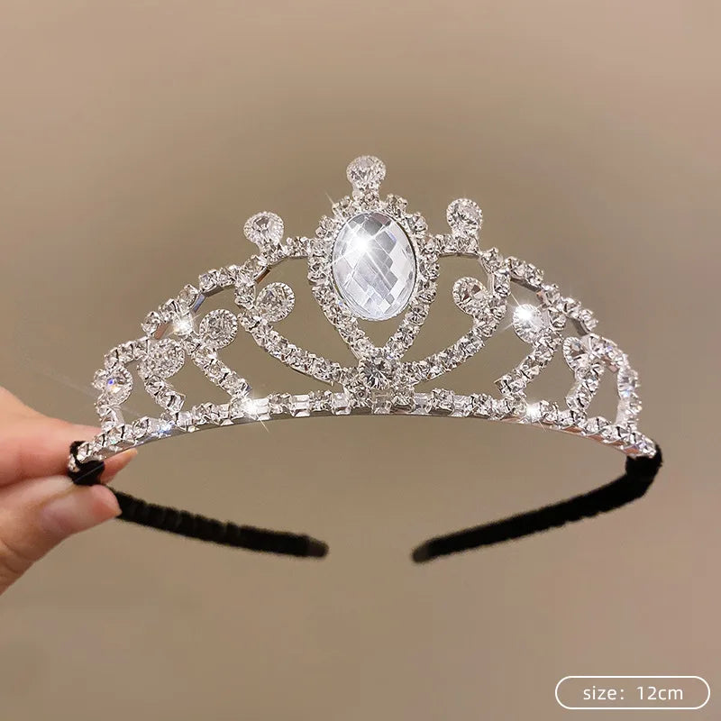 Silver Color Crystal Tiaras and Crowns Rhinestone Prom Diadem Crown Tiara for Women Bride Bridal Wedding Hair AccessoriesJewelry
