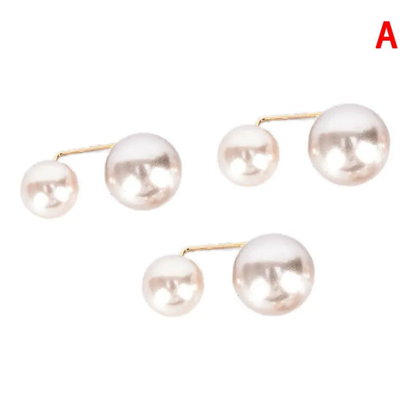 6pc Pearl Brooches Set Waist Buckle Cardigan Jeans Button Brooch Pins Women Sweater Coat Anti Fall Pearls Clothes Pin Decoration