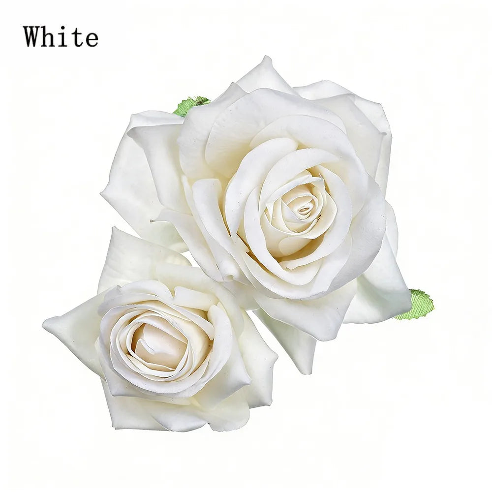 Fashion Festival Elegant Bridesmaid Hair Jewelry Bridal Flower Hair Clip Double Rose Hairpin Wedding Accessories