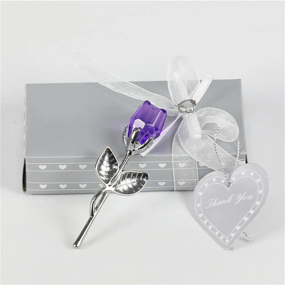Valentines Day Gift Handcrafted Wedding Gifts Valentines Day Rose Transparent Crystal Glass Rose For Valentine's Day Girlfriend