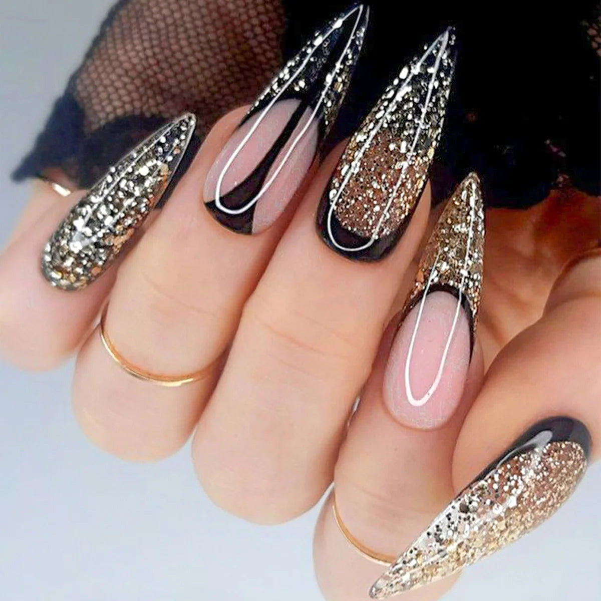 Luxury Designed Reusable Pink Nude False Nails Short Custom Acrylic Press On Nails Artificial Nails With Glue For Woman And Girl