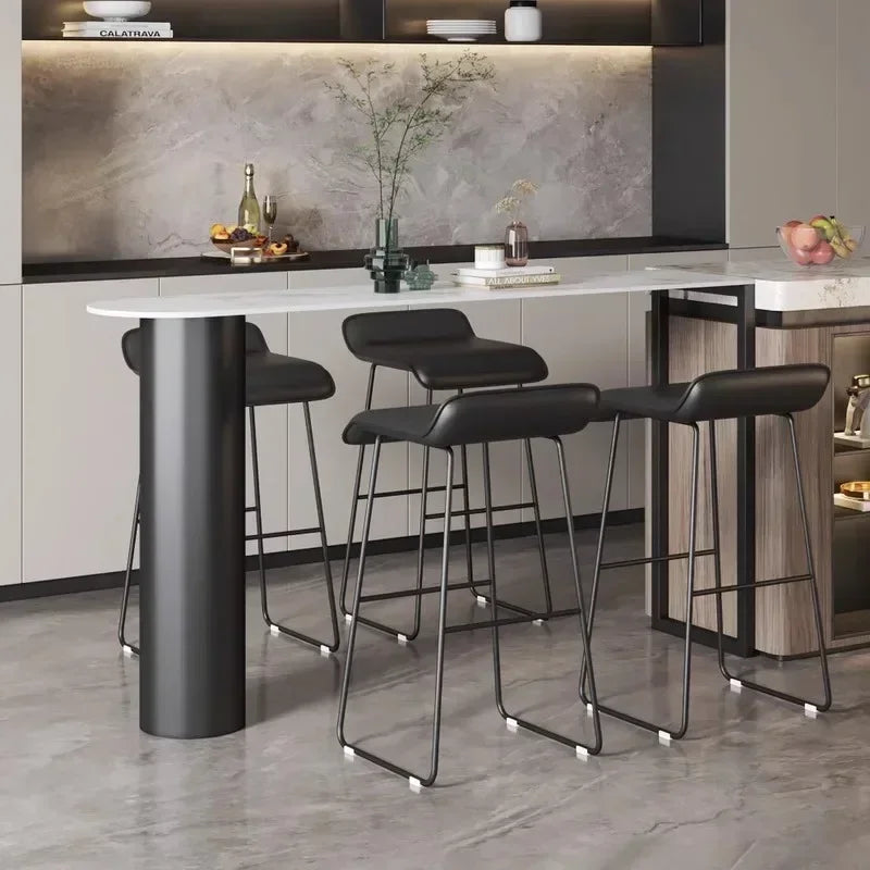Nordic Modern High Bar Tables Household Slate Bar Table Kitchen Furniture Living Room Simple Integrated Island Dining Table v