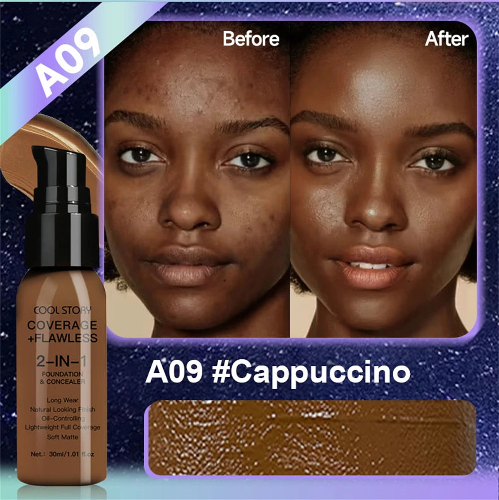 10 Color Lasting Face Foundation Cream Oil-Control Matte BB Cream Liquid Full Coverage Waterproof Hydrating Brighten Concealer