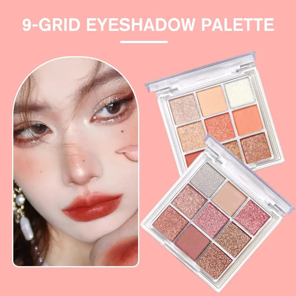 9 Colors Eyeshadow Palette Diamond Pearlescent Matte Eye Eyes Cosmetic Eye Shadow Shimmer Charming Makeup Contour W1X9