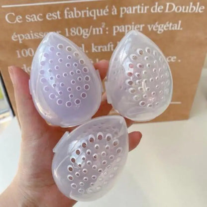 Portable Cosmetic Egg Stand Storage Box Beauty Makeup Sponge Storage Case Puff Holder Empty Cosmetic Transparent Elliptic Box