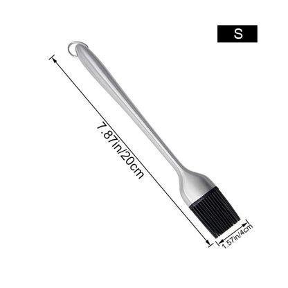 Silicone Basting Brush BBQ Grill Oil Sauce Brush Stainless Steel Handle Oil Brushes Butter Bread Brush BBQ Kitchen Accessories