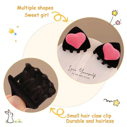 New Cute Plush Cat Claw Hairpin Simple Sweet Girl Baby Small Clasp Clips Children Star Clip Headwear Hair Clips Kids Accessories