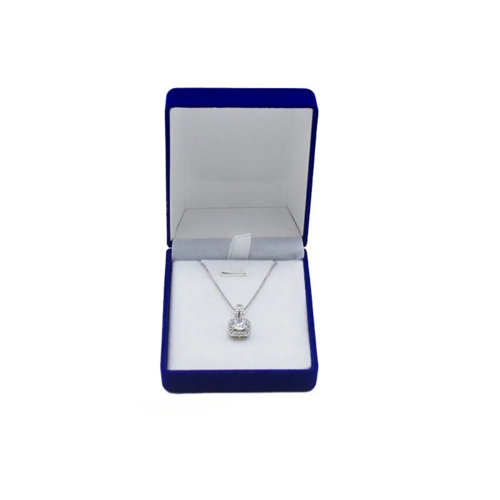 Square Velvet Necklace Box Pendant Display Gift Boxes Jewellery Packaging Storage Case Necklace Holder for Women Valentine's Day