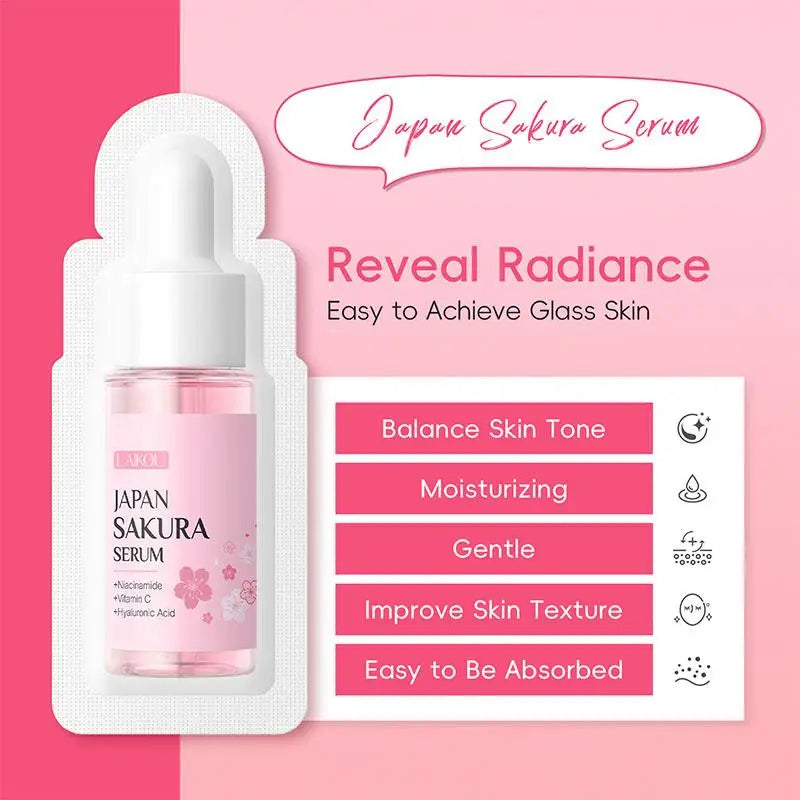 Sakura Skin Care Set Face Cream Serum Toner Facial Cleanser Sunscreen Eye Cream Face Skin Care Set Product Gift Daily Skin Care