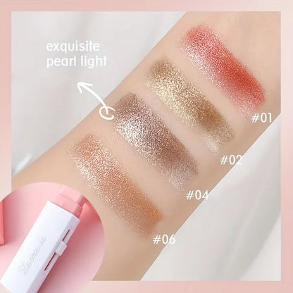 2 in 1 Pearly Highlighter Eyeshadow Stick Glitter Eyeshadow Eyeliner Stick Eyes Makeup Cosmetics Make Up Waterproof Long Lasting