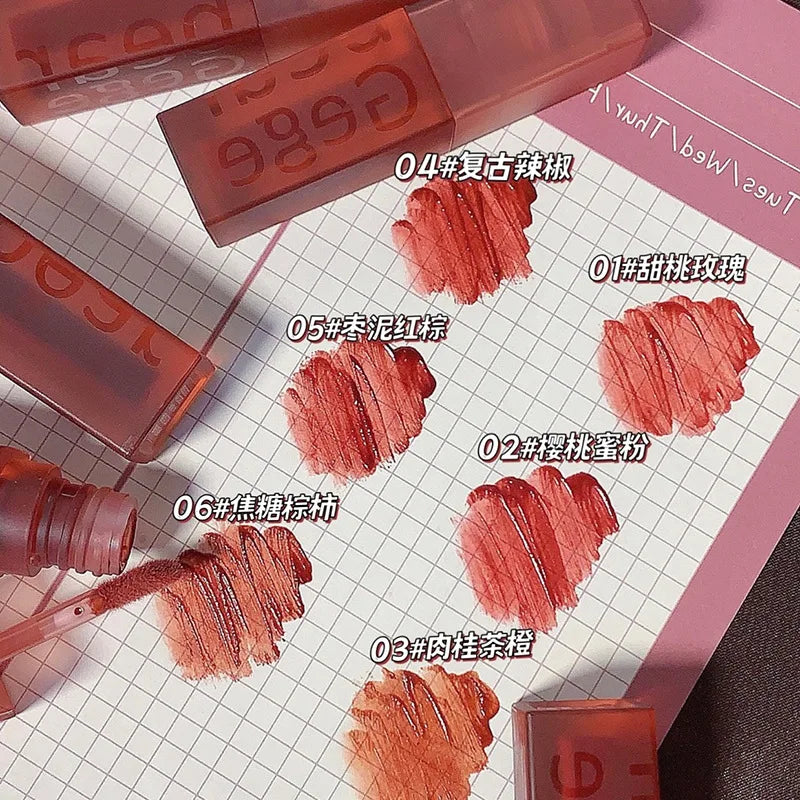 Gege Bear Velvet Lip Glaze Soft Mist Matte Long-Lasting Non-Fading Lipstick for Autumn And Winter
