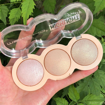 3-Color Highlighter Shimmer Glitter Brightens Skin Lasting Multifunctional Eye-shadow Body Makeup Palette Illuminate Cosmetics