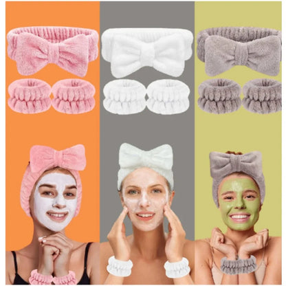 3Pcs Spa Headband Wristband for Washing Face Microfiber Makeup Towel Hair Bands Washband Scrunchies Absorbent Wrist Sweatband