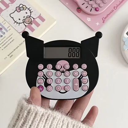 Trendy Personality Creative Kitten Calculator Cute Girly Style Portable Flip Mirror Computer Small Mini KT Makeup Mirror