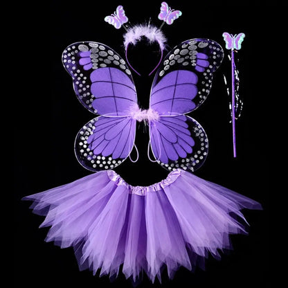 Luminous Wings Flashing Butterfly Skirt Lights Suit LED Children Costume Props Girls Skirts Angel 2-8year Easter Valentines Day