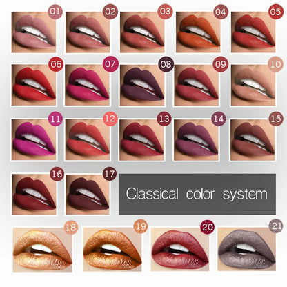 Matte Liquid Lipstick 17 Colors, Long Lasting Lip Gloss, Velvet Lip Cream, High Pigment, Non-Stick Cup, Sexy Finish