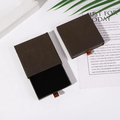 1Pc Thick Kraft Paper Drawer Jewelry Box With Sponge Greet Card for Necklace Bracelet Ring Gift Box Jewelry Packaging Box Joyero