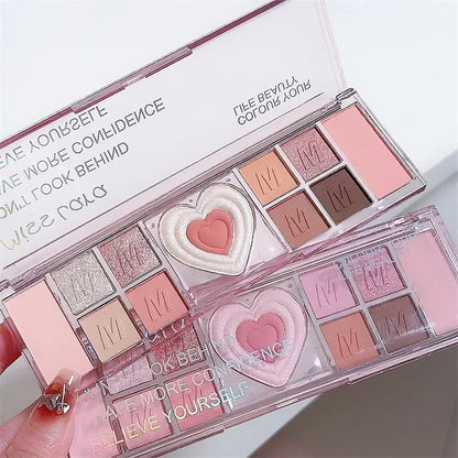 12 Colors Pink Eyeshadow Palette Natural Cool Tone Low Saturation Matte Eye Shadow Pallet Brown Korean Makeup Cosmetic New