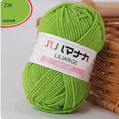 25G Milk Sweet Soft Baby Cotton Knitting Wool Thick Fiber Yarn Velvet Hand Threads for Knitting Wool Crochet Yarn for DIY Sweate
