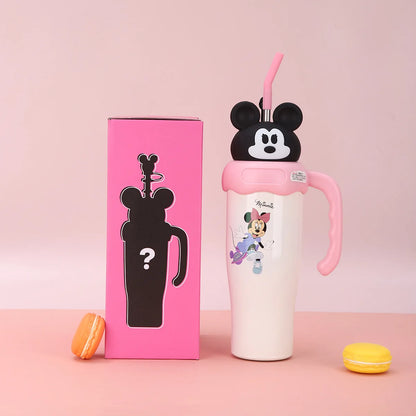 Hot Sale 800Ml Kawaii Lotso Mickey Large Capacity Thermos Cup 316 Stainless Portable Straw Cup Coffee Cooler Cup Gift Christmas