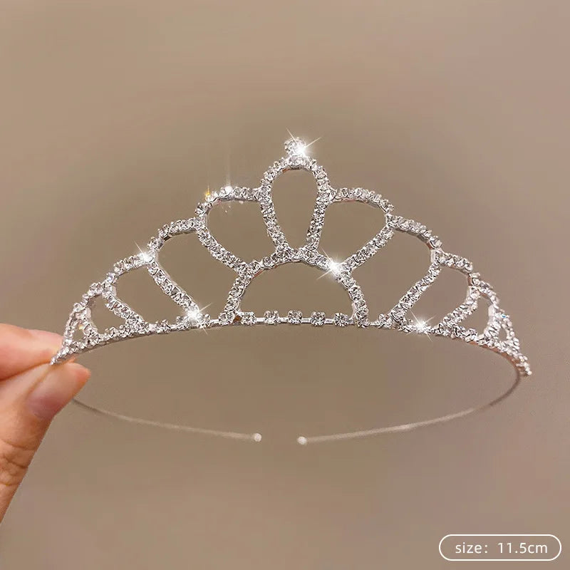 Silver Color Crystal Tiaras and Crowns Rhinestone Prom Diadem Crown Tiara for Women Bride Bridal Wedding Hair AccessoriesJewelry