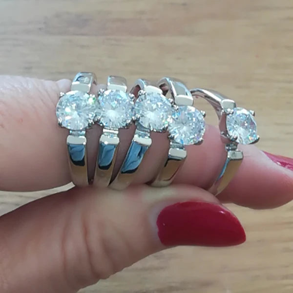 Wedding Engagement Ring For Women 4 Claws Multicolor Optional AAA+Cubic Zirconia Fashion Jewelry Gift For Lover R053 R813