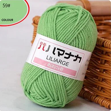 25G Milk Sweet Soft Baby Cotton Knitting Wool Thick Fiber Yarn Velvet Hand Threads for Knitting Wool Crochet Yarn for DIY Sweate