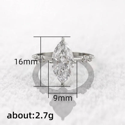 2026 AAA Crystal Marquise Cubic Zirconia Rings for Women Fashion Thin Ring Engagement Wedding Accessories Statement Jewelry