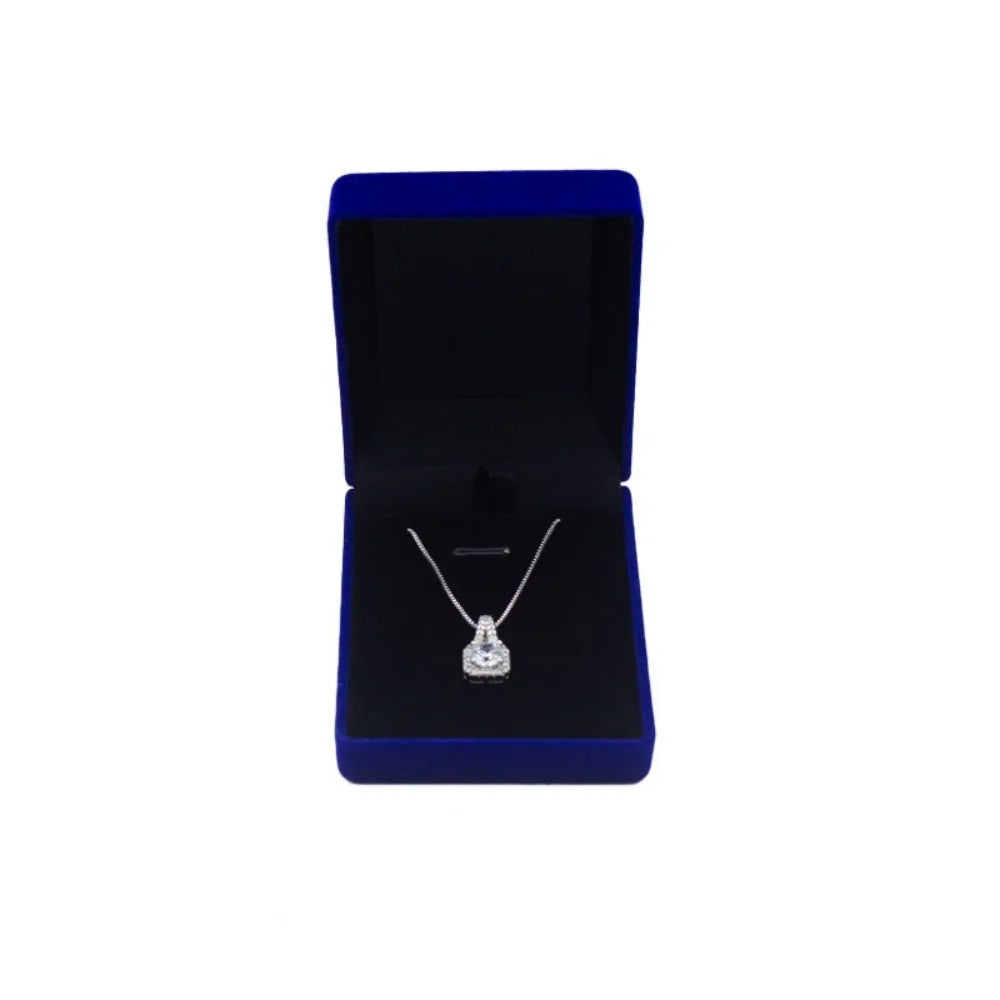 Square Velvet Necklace Box Pendant Display Gift Boxes Jewellery Packaging Storage Case Necklace Holder for Women Valentine's Day