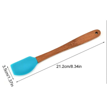 Pastry Heat Resistant Non-stick Silicone Kicthen Utensils Wooden Handle Brush Cake Scraper Baking Tools Spatula