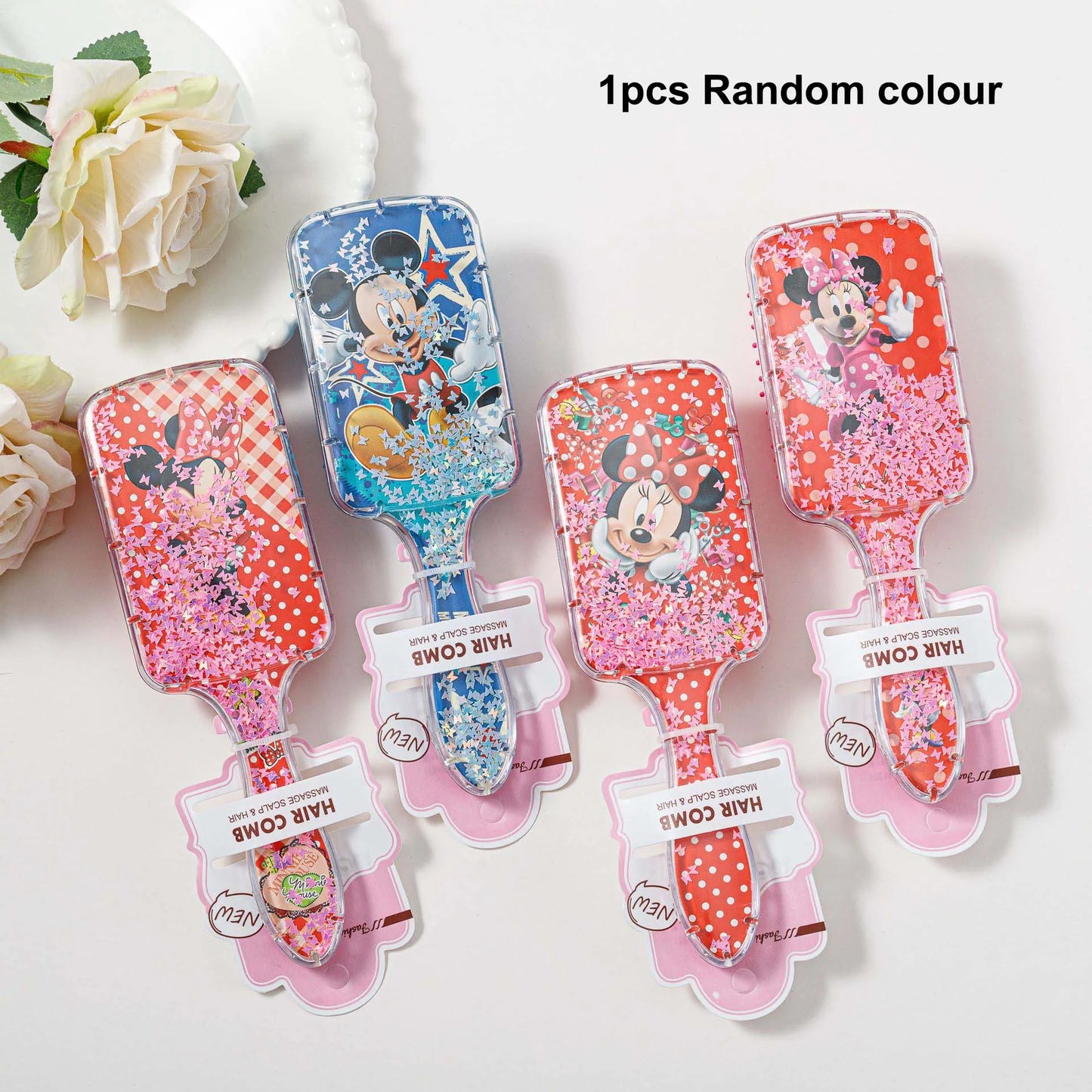 Disney Frozen Elsa Minnie Mickey Mouse Air Cushion Massage Combs Children Comb Hair Brush Hairdressing Tool Girls Christmas Gift