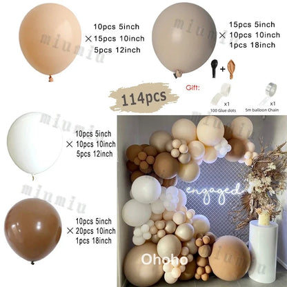 Beige Cream White Boho Balloon Garland Arch Kit Sand White Engagement Wedding Birthday Party Baby Shower Decoration Balloons