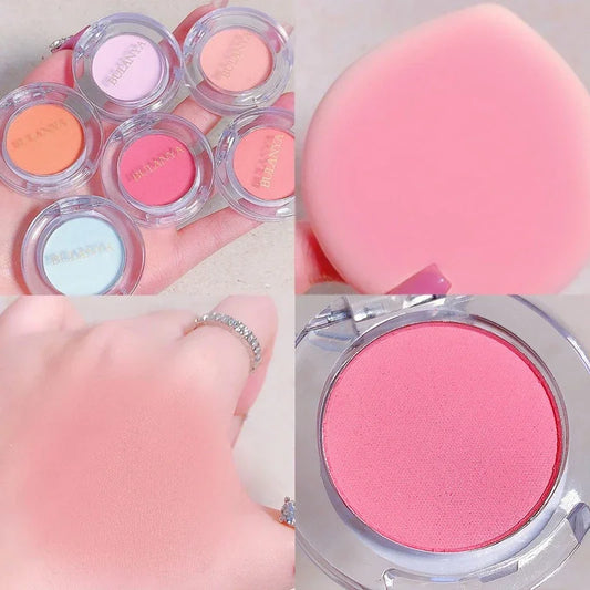 Girl Blush Peach Cream Makeup Blusher Palette Cheek Contour Pink Waterproof Cosmetic Beauty Powder Soft Smooth New Makeup Rouge
