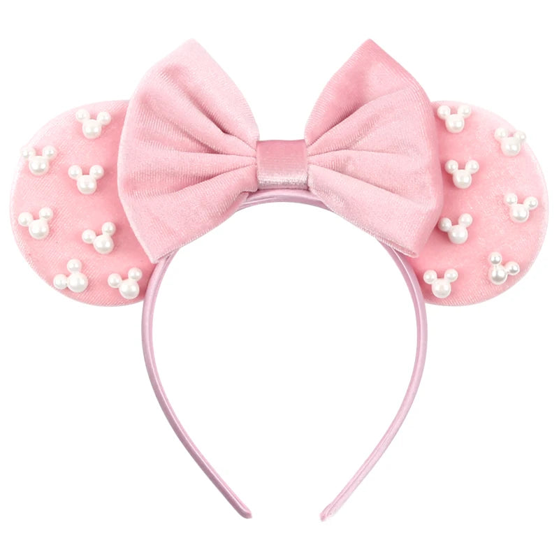 New Trendy Mouse Ears Headband Mickey 3.3"Velvet For Girls Soft Bow Hairband Halloween Festival Party Trip DIY Hair Accessories