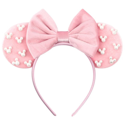 New Trendy Mouse Ears Headband Mickey 3.3"Velvet For Girls Soft Bow Hairband Halloween Festival Party Trip DIY Hair Accessories
