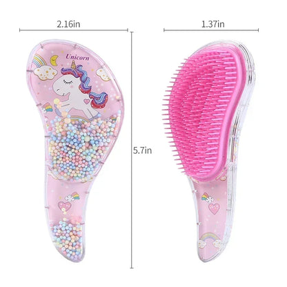 1 Pc New Cute Hair dressing Comb for Kids Anti-knot Massage Flowing Bead Hair Brush Children Girls Dress Up Makeups Toy Gifts