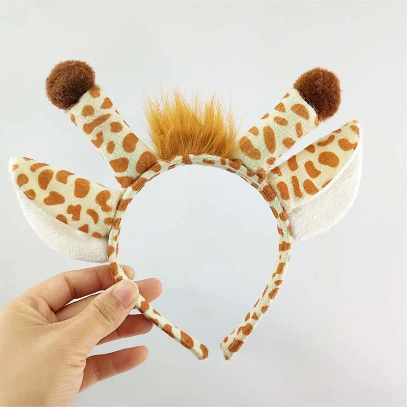 Halloween Giraffe Headband Tie Skirt Gloves Cosplay Kawaii Animal Headgear Christmas Party Costumes A Set Birthday Wearing
