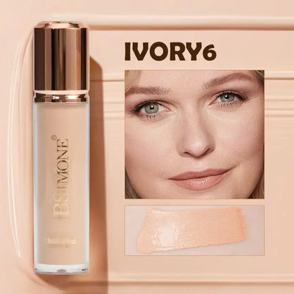 BSIMONE Face Liquid Foundation Base Full Coverage Oil-Control Long Wear Smooth Lightweight Natural Cover Waterproof Matte