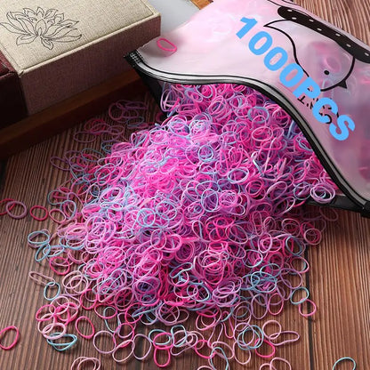 100pcs New Cute Girl Hair Bands Candy Color Elastic Rubber Band Hair Band Child Baby Headband Scrunchie Hair Tie Accessories