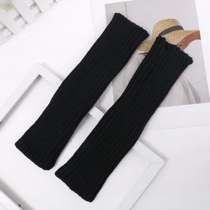 Women Long Fingerless Gloves Soft Female Glove Lolita Kawaii Mitten Winter Warmer Knitted Arm Sleeve Girls Punk Gothic Gloves