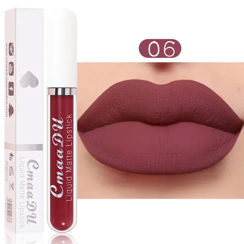 6 Colors/Set Fashion Matte Lip Gloss Sets Natural Moisturize Waterproof Lasting Velvet Sexy Red Liquid Lipstick Beauty Cosmetic