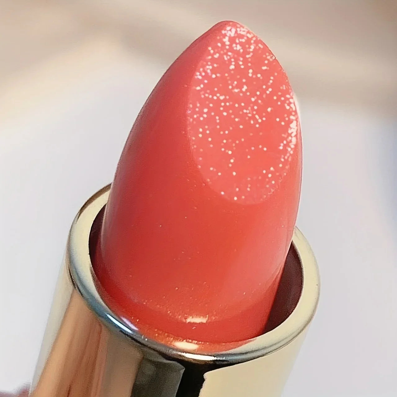 Shimmer Coral Metallic Lipstick Waterproof High Pigment Glitter Diamond Sparkling Pearl Lip Gloss for Shiny Cosmetics