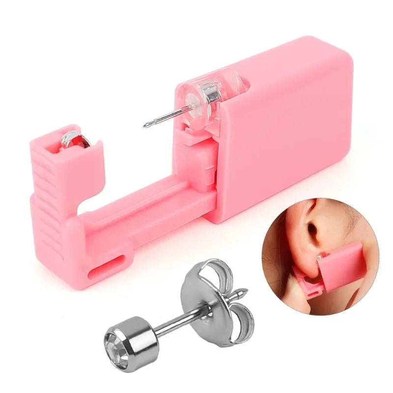 1Pcs Disposable Safe Painless Ear Piercing Tool, Healthy Sterile Punctur Kit Earring Studs Nose Rings Piercing Gun Set