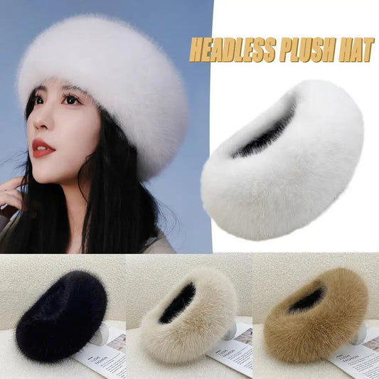 Winter Imitation Fur Thickened Fluffy Headband Faux Fox Fur Thermal Hair Bands Outdoor Windproof Ear Warmer Head Cover Headwear