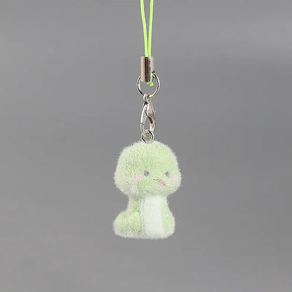 Cute Plush 3D Cat Keychain Creative Flocking Animal Pendant Bag Phone Lanyard Hanging Keycord Charm Keychain DIY Accessories