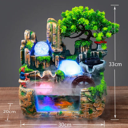 Mini Aquarium For Desktop Small Fish Tank With Waterfall Pump Home Office Decoration