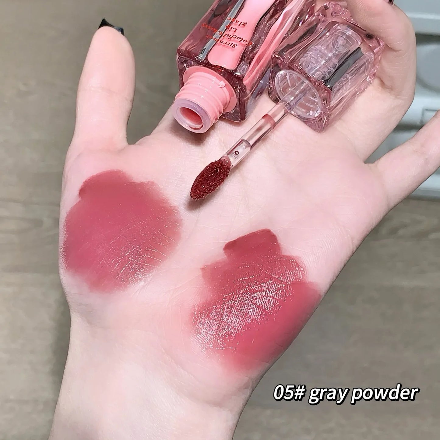 SHAQINUO Streamer Colorful Water Gloss Lip Glaze Mirror Water Gloss Moisturizing Lip Plumping Color Whitening