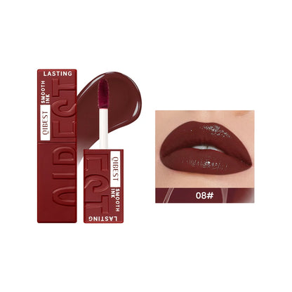 QIBEST 8 Colors Nude Watery Lip Gloss Long Lasting Liquid Lipstick Not Fading Sexy Red Purple Lip Glaze Lip Tint Women Makeup